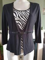 Gerry Weber schitterende vest combi top mt S 36, Kleding | Dames, Tops, Verzenden, Zwart, Zo goed als nieuw, Lange mouw