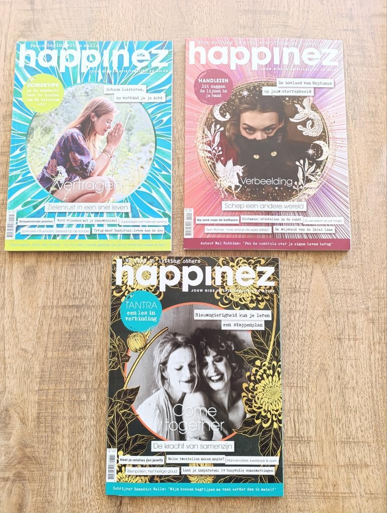 Happinez Tijdschriften - 3 Stuks, Ophalen of Verzenden, Gelezen, Lichaam en Geest