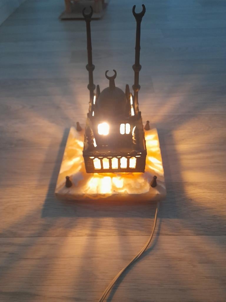 Moskee lampje op marmeren voet, Ophalen of Verzenden