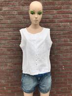 Top - mouwloos - borduursel - wit - vintage - M, Wit, Ophalen of Verzenden, Zo goed als nieuw, Maat 36 (S)