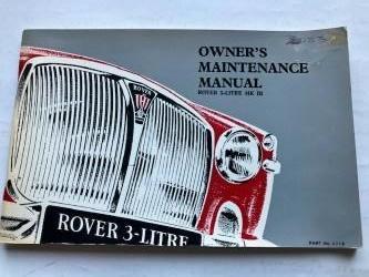 Handleiding/Instructieboekje Rover P5 3 Litre Mark III 1965, Ophalen of Verzenden