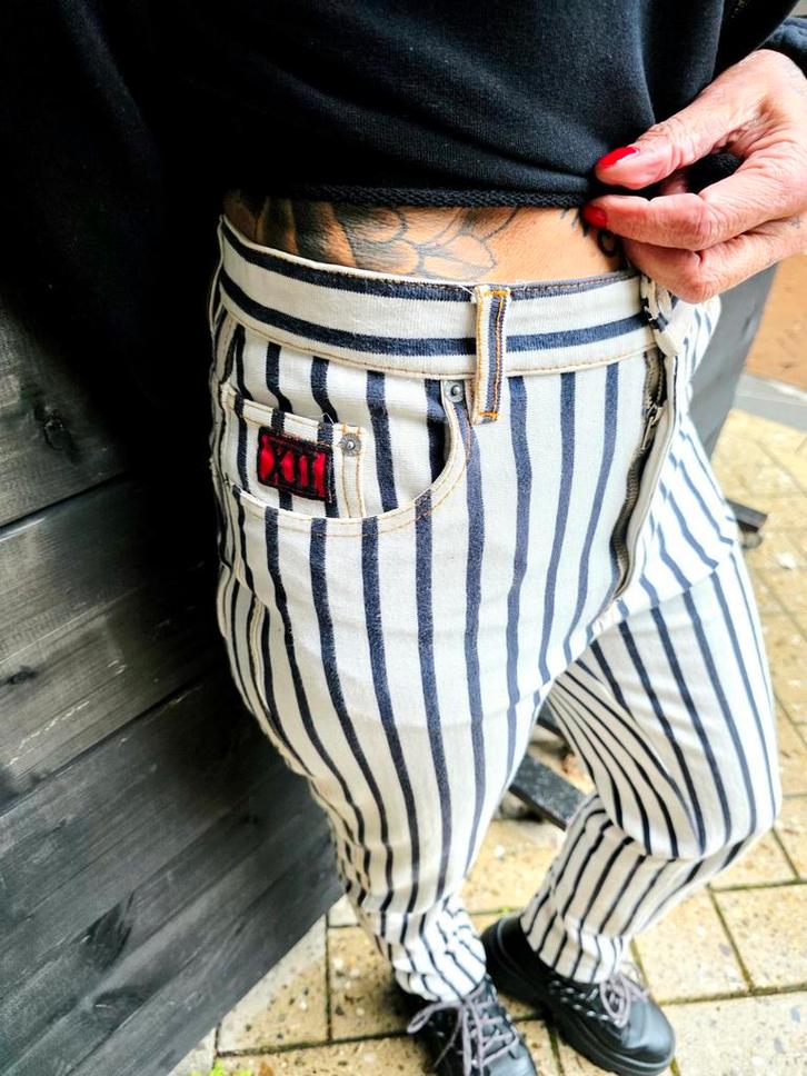 YV7457: Vintage 1980's Jean Paul Gaultier jeans, Kleding | Dames, Broeken en Pantalons, Gedragen, Maat 36 (S), Overige kleuren