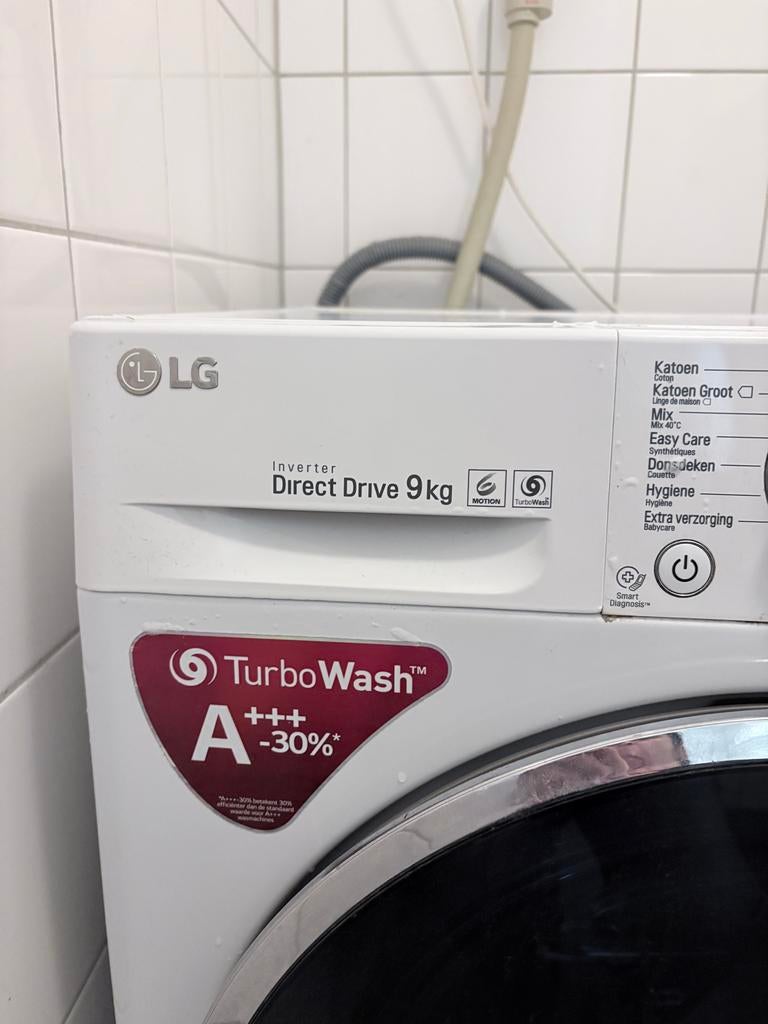 LG Direct Drive 9kg wasmachine, Ophalen, 1200 tot 1600 toeren, Gebruikt, 8 tot 10 kg