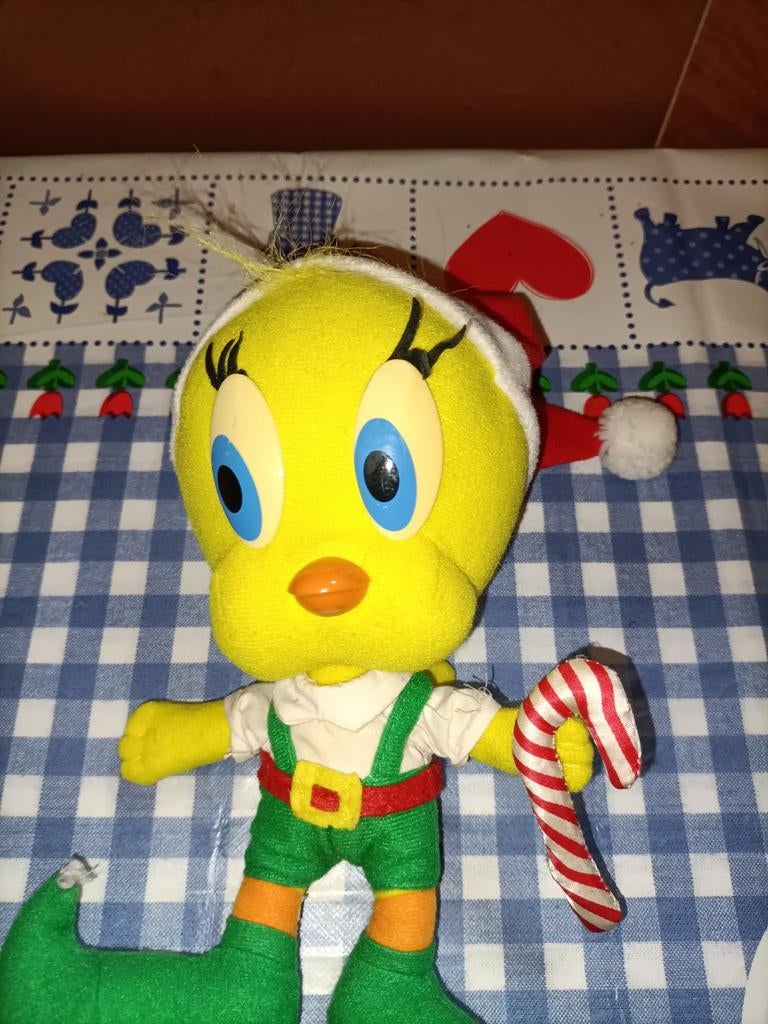 Tweety knuffel kerst elf Looney Tunes 28 cm groot, Ophalen of Verzenden, Zo goed als nieuw, Overige typen