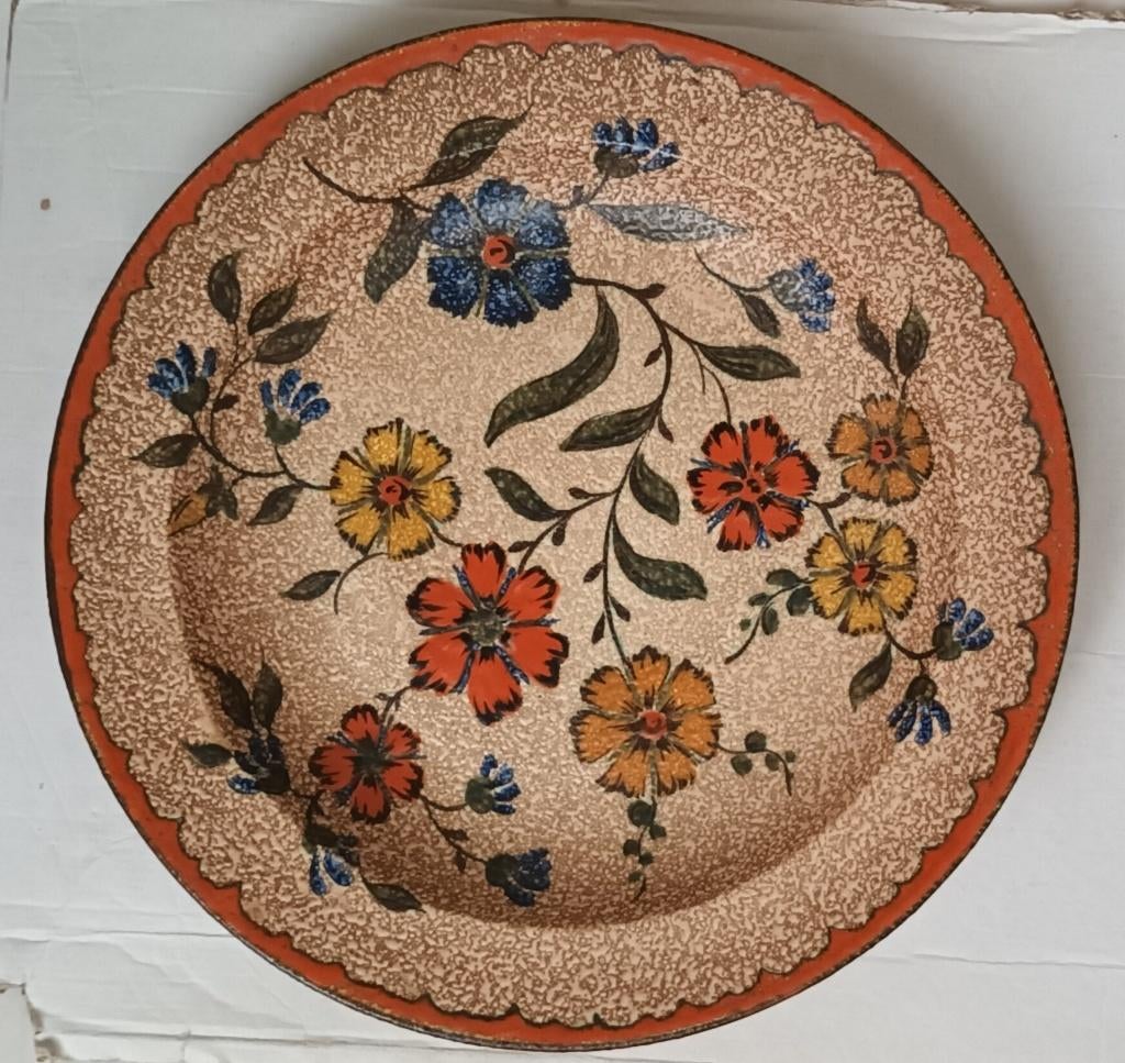 Plateel schotel met bloemmotief Gouda Bakkerij Zuid Holland, Ophalen of Verzenden