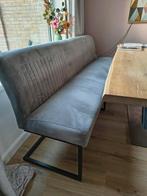 Eetkamerbank grijs velvet 2.10m - Zo goed als nieuw, Huis en Inrichting, Ophalen, 75 tot 100 cm, Zo goed als nieuw, Rechte bank