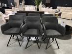 Set van 6 antraciet grijze stoelen - direct leverbaar!, Ophalen, Nieuw, Vijf, Zes of meer stoelen, Stof