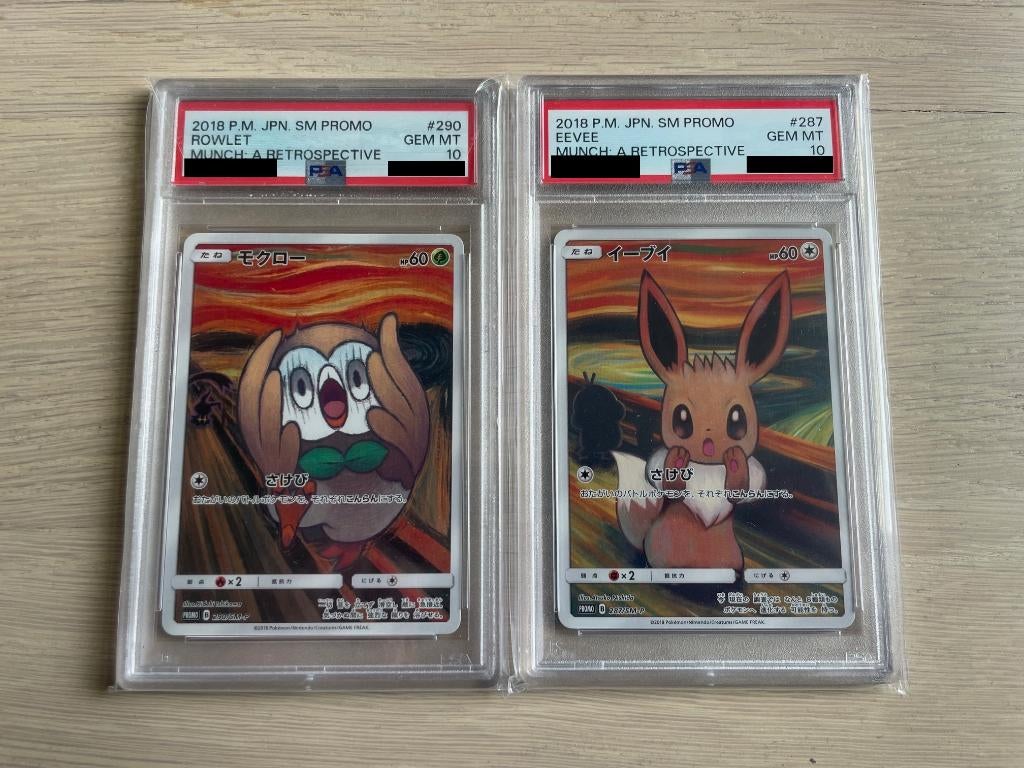EEVEE en ROWLET Pokémon MUNCH promo kaarten PSA 10, Hobby en Vrije tijd, Verzamelkaartspellen | Pokémon, Ophalen of Verzenden