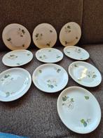 10 KPM Germany gebaksborden met witte roos, Ophalen of Verzenden