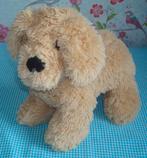 *knuffel HOND bruin kaki lichtbruin harig - geborduurde ogen, Ophalen of Verzenden, Zo goed als nieuw, Hond