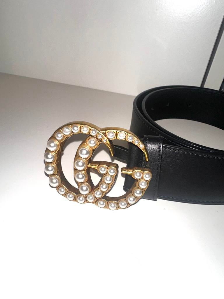 Gucci belt, Ophalen, Zo goed als nieuw, Zwart, 80 tot 90 cm