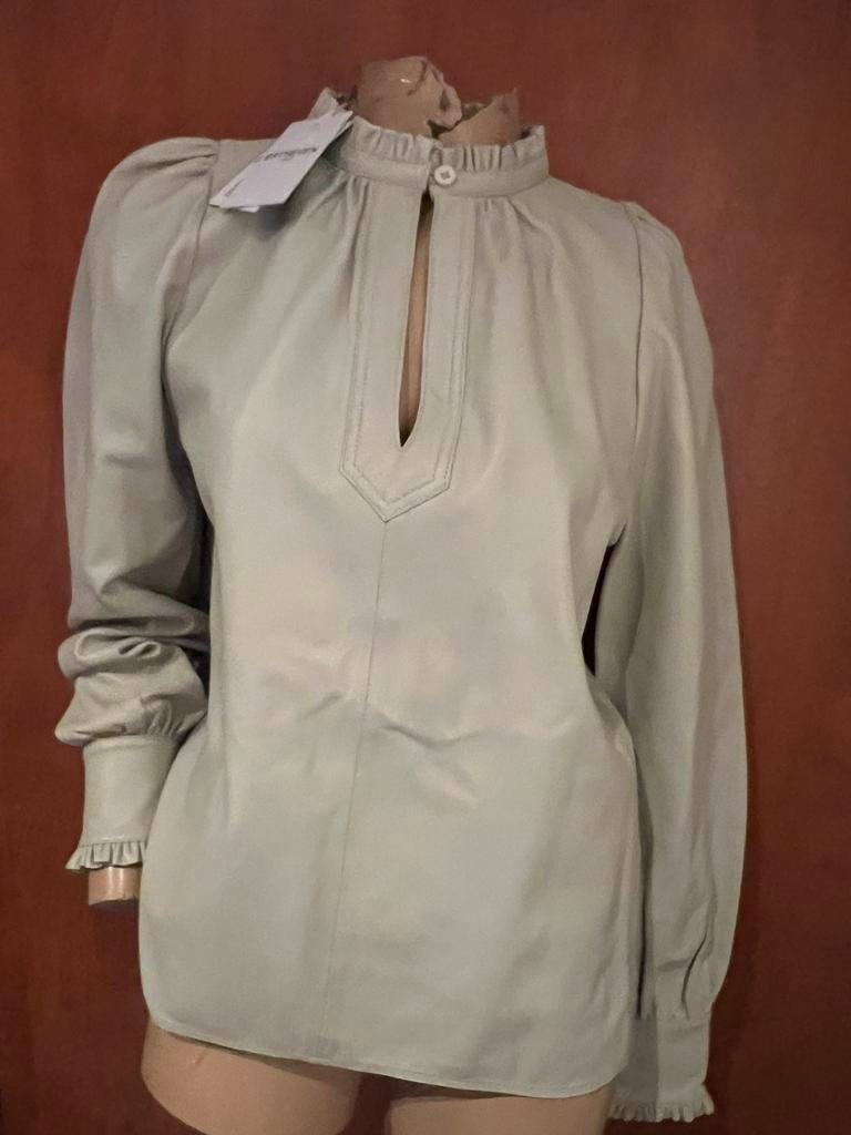 Est’seven blouse  xs echt leer origineel nieuw met kaartjes, Kleding | Dames, Blouses en Tunieken, G, Beige, Est’seven, Nieuw