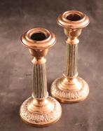 Paar kleine antieke kandelaars, Ophalen of Verzenden, Koper of Brons