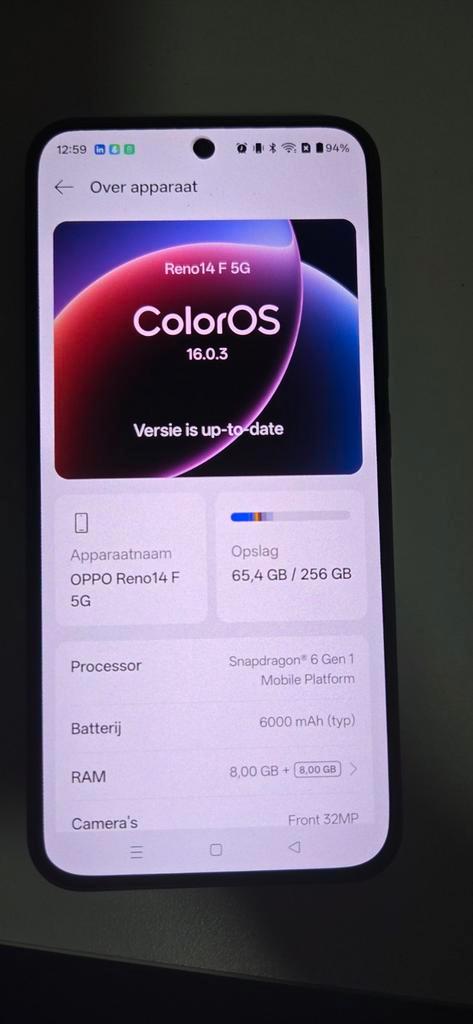 Oppo Reno14 F 5G, Telecommunicatie, Mobiele telefoons | Overige merken, Zo goed als nieuw, Zonder abonnement, Zonder simlock, Overige modellen