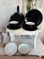 Apilco ontbijt servies 2 pers jumbo onbijt koppen kom bord, Verzilverd, Ophalen of Verzenden, Zo goed als nieuw, Bord of Schaal