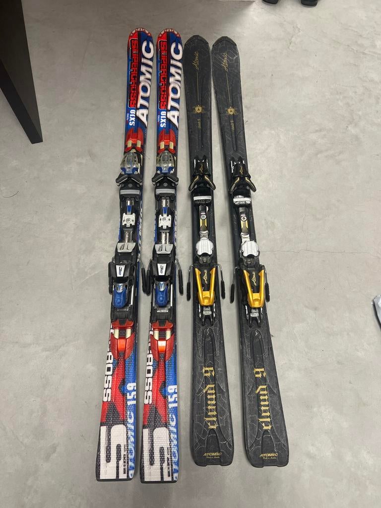 1 paar Atomic ski's 1 paar Supercross en Cloud 9, 140 tot 160 cm, Gebruikt, Ophalen of Verzenden, Carve