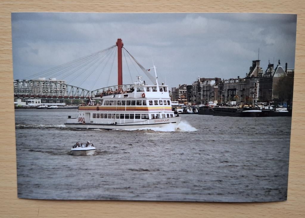 Foto van Spido Oranjeplaat bij Willemsbrug Rotterdam - 1992, Verzenden, 1980 tot heden, Foto, Nieuw