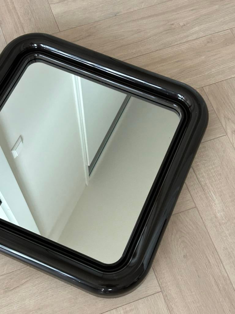 Vintage Space Age spiegel donkerbruin jaren 70, Huis en Inrichting, Woonaccessoires | Spiegels, Ophalen, Gebruikt, Vierkant