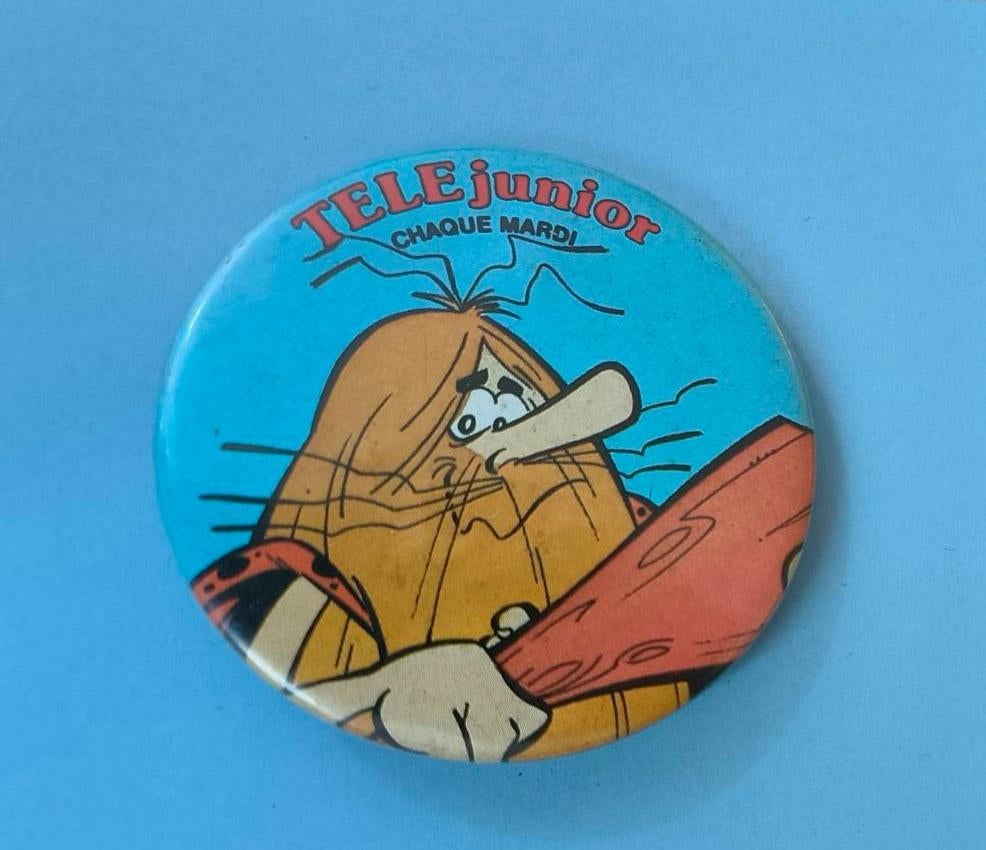 Button Caveman (Tele Junior), Ophalen of Verzenden, Zo goed als nieuw, Overige onderwerpen, Button