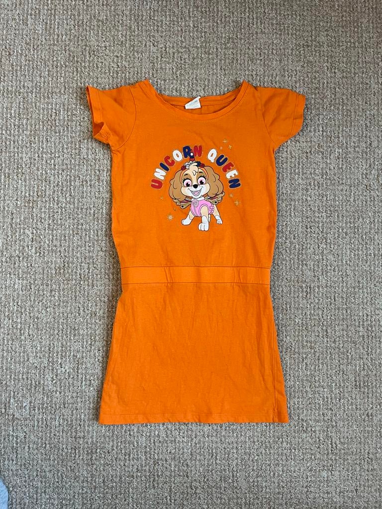 Oranje Paw Patrol Skye'Jurk - Maat 128-134, Ophalen of Verzenden, Zo goed als nieuw, Meisje, Jurk of Rok