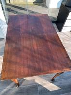 Uitschuifbare houten eettafel met Queen Anne poten, Ophalen, Gebruikt, 150 tot 200 cm, Rechthoekig