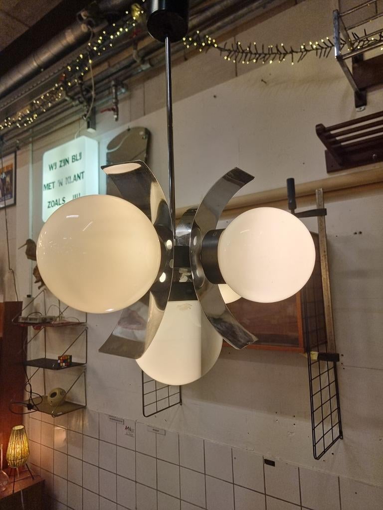 Vintage hanglamp brutalist mid century, Gebruikt, ,, Ophalen of Verzenden, ,