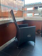 Comfortabele Wicker Tuinstoel - Donkergrijs, Tuin en Terras, Tuinstoelen, Ophalen, Gebruikt, Wicker