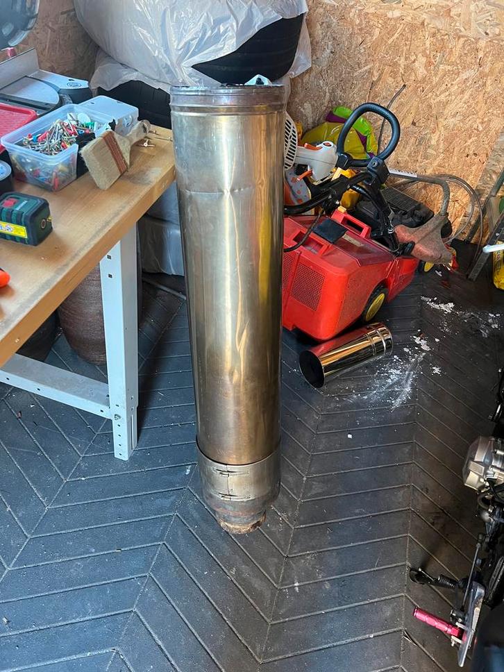 Dubbelwandige kachelpijp 150-225, Doe-het-zelf en Verbouw, Verwarming en Radiatoren, Gebruikt, Overige typen, 30 tot 80 cm, Minder dan 60 cm