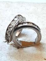 Prachtige zilveren klapcreolen met zirkonia 925 (6206-568), Ophalen, Zo goed als nieuw, Zilver, Zilver