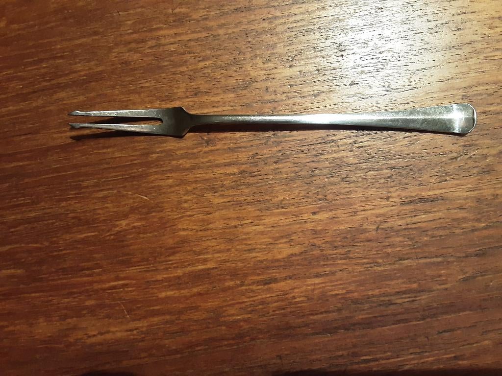 zilverwerk, Gero 90 verzilverde vleesvork, Antiek en Kunst, Antiek | Bestek, Ophalen