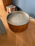 Ronde salontafel metaal en hout - Ø 70 cm, 35 cm hoog, Huis en Inrichting, Tafels | Salontafels, Ophalen, Gebruikt, Rond, 50 tot 100 cm