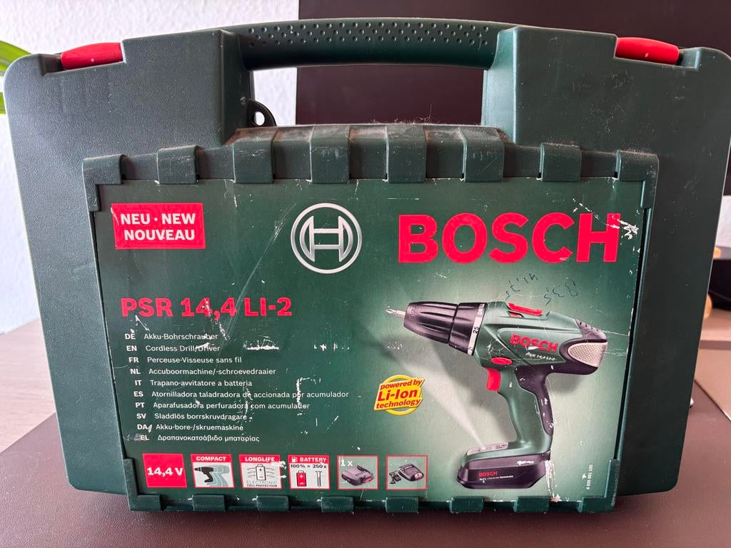 Bosch PSR 14.4 LI-2 Accuboormachine met Li-Ion technologie, Doe-het-zelf en Verbouw, Gereedschap | Boormachines, Ophalen, Gebruikt