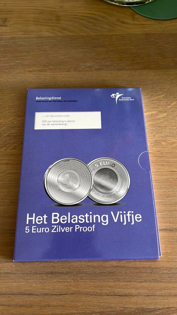 Het Belasting Vijfje 5 euro zilver proof, Ophalen of Verzenden, Koningin Beatrix, Euro's, Zilver
