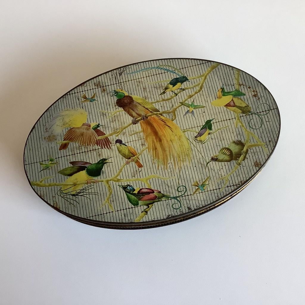 vintage blik met paradijsvogels Côte d'or, Verzamelen, Blikken, Ophalen of Verzenden, Gebruikt, Overige, Overige merken