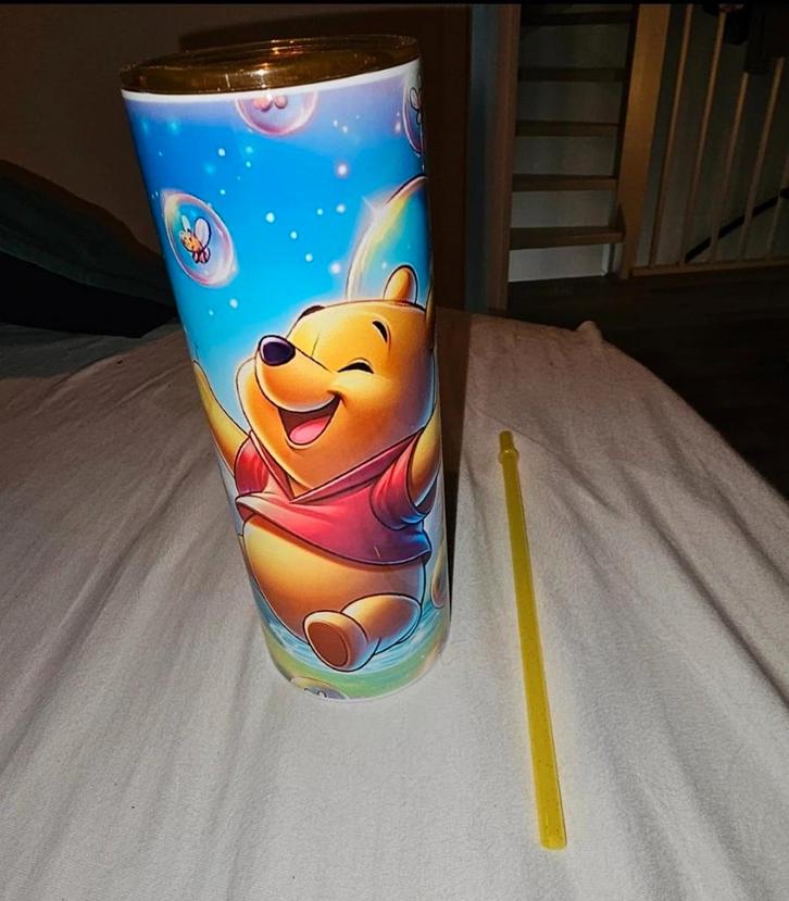 Winnie the Pooh Tumbler met Rietje - Nieuw!, Huis en Inrichting, Keuken | Keukenbenodigdheden, Nieuw, Ophalen of Verzenden