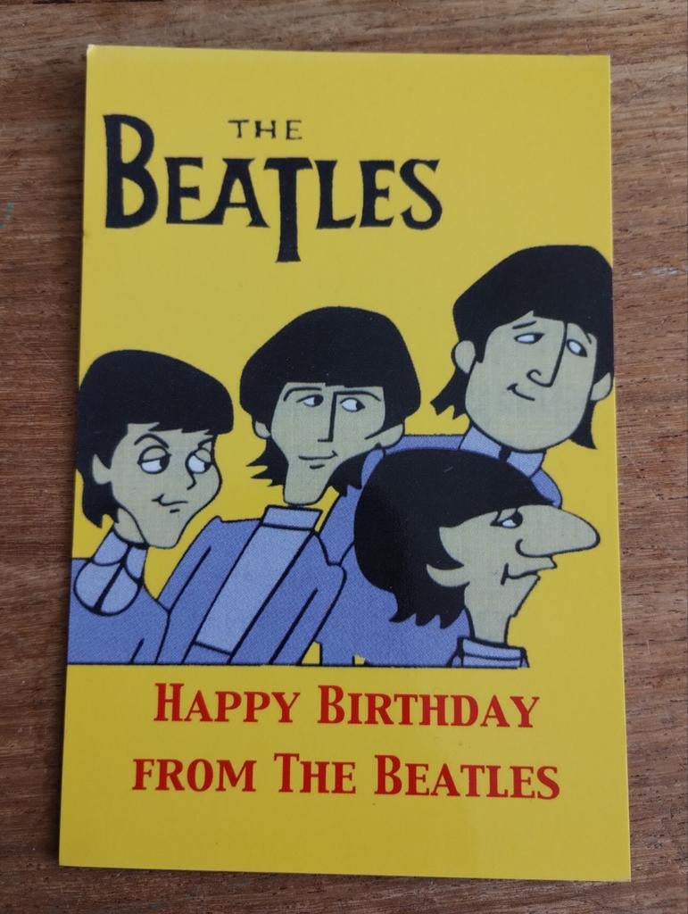 The Beatles Happy Birthday Ansichtkaart, Ophalen of Verzenden, 1960 tot 1980, Ongelopen, Sterren en Beroemdheden