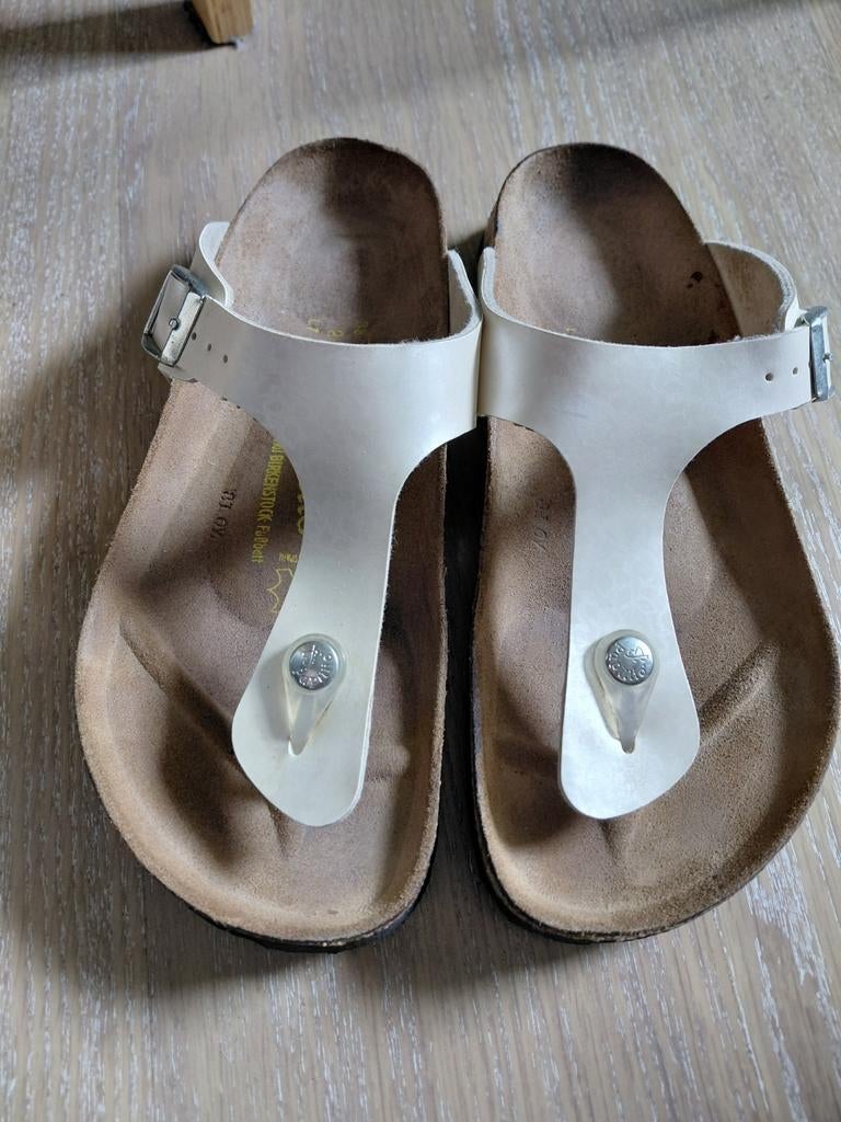 Birkenstock papillo teenslippers mt 38 wit, Slippers, Wit, Ophalen of Verzenden, Zo goed als nieuw