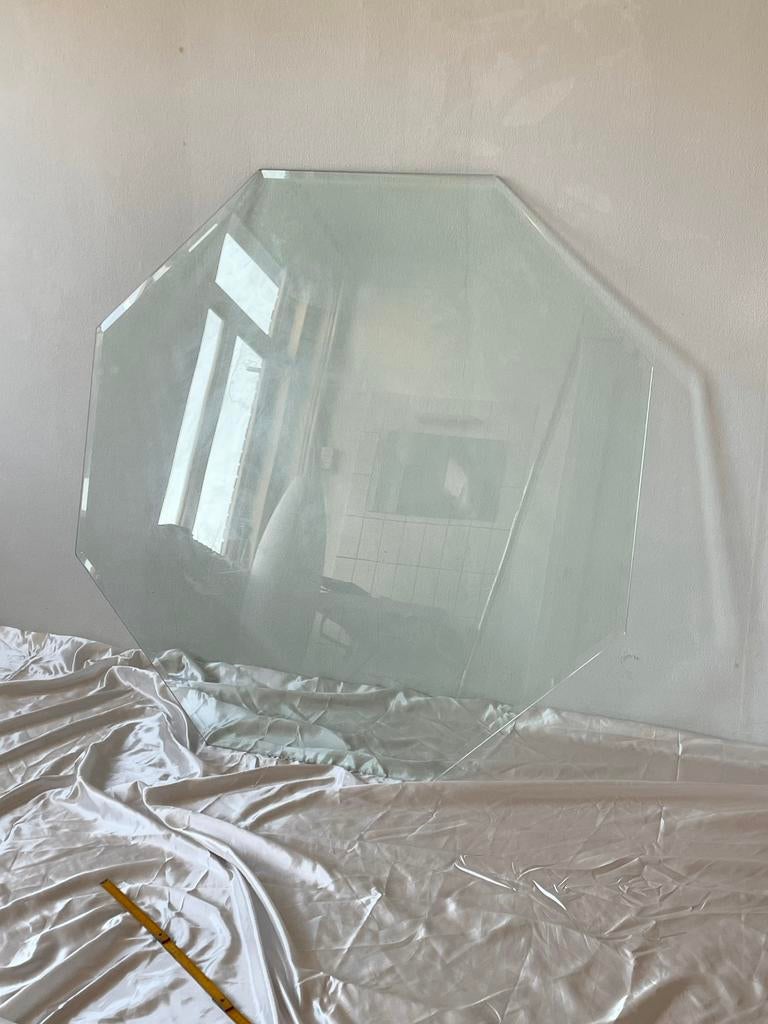 Tafelblad octagon glas 119,5 cm, Huis en Inrichting, Tafelonderdelen, Ophalen, Gebruikt, 100 tot 150 cm, Glas