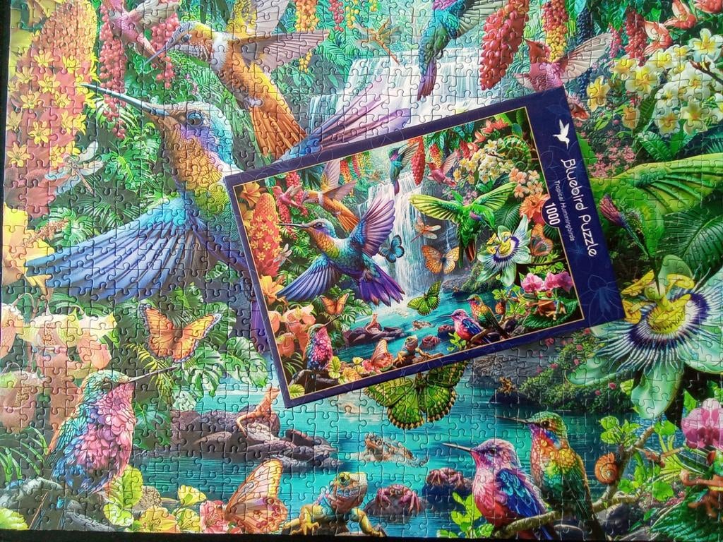 Legpuzzel Bluebird tropical Hummingbirds 1000 stukjes, Ophalen, 500 t/m 1500 stukjes, Zo goed als nieuw