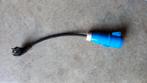 verloopkabel + stekkerdoos camping elektra, Ophalen of Verzenden, Gebruikt