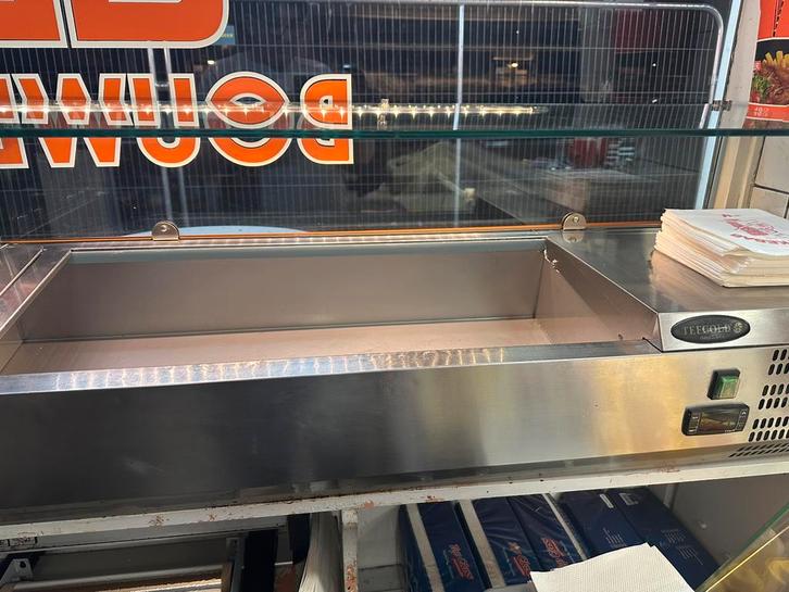 voorbereidingstafel en opzetkoelvitrine, Zakelijke goederen, Horeca | Keukenapparatuur, Koelen en Vriezen, Gebruikt, Ophalen