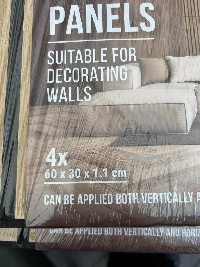 Houten panelen 3x 4 stuks van 60 x 30 x 1,1 cm, Ophalen of Verzenden, Nieuw, Hout, Minder dan 20 mm