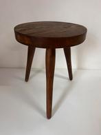 Plantentafel krukje hout eiken vintage driepoot, Ophalen of Verzenden