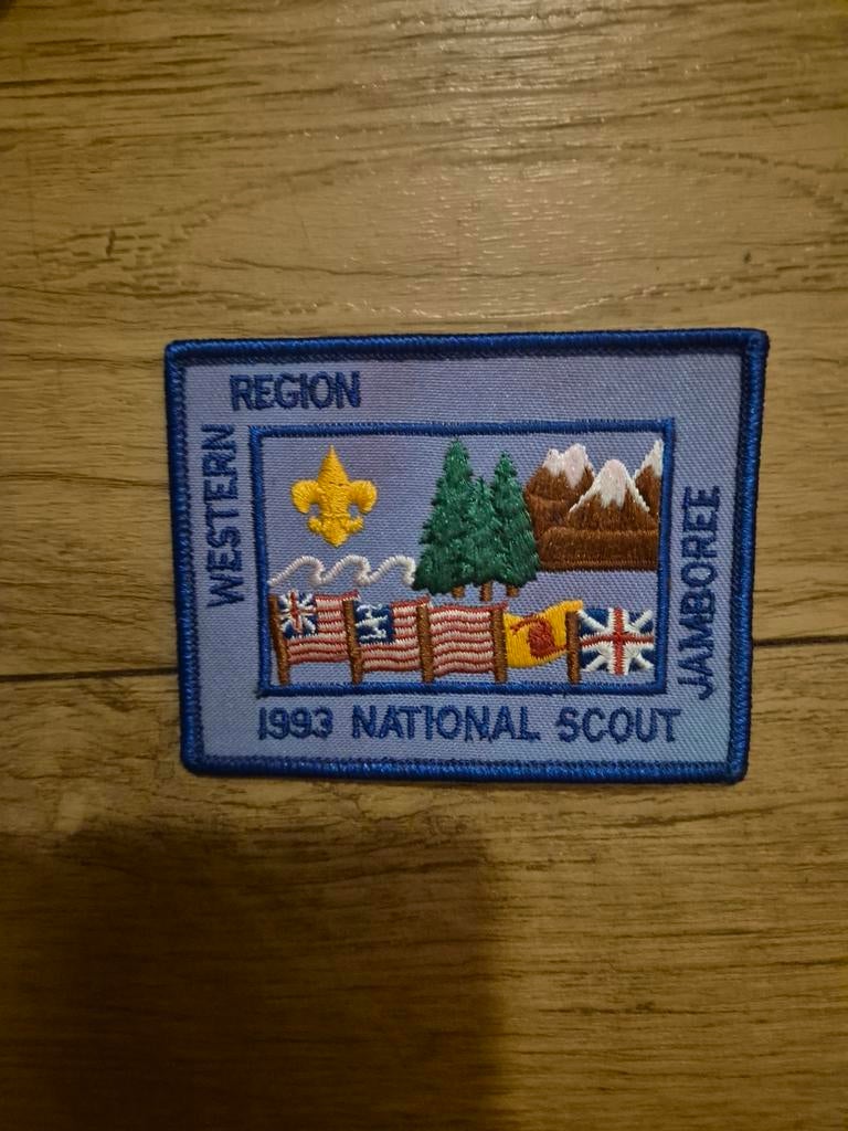 Scouting 1993 National Scout Jamboree Western Region, Ophalen of Verzenden, Zo goed als nieuw, Embleem, Speld of Insigne