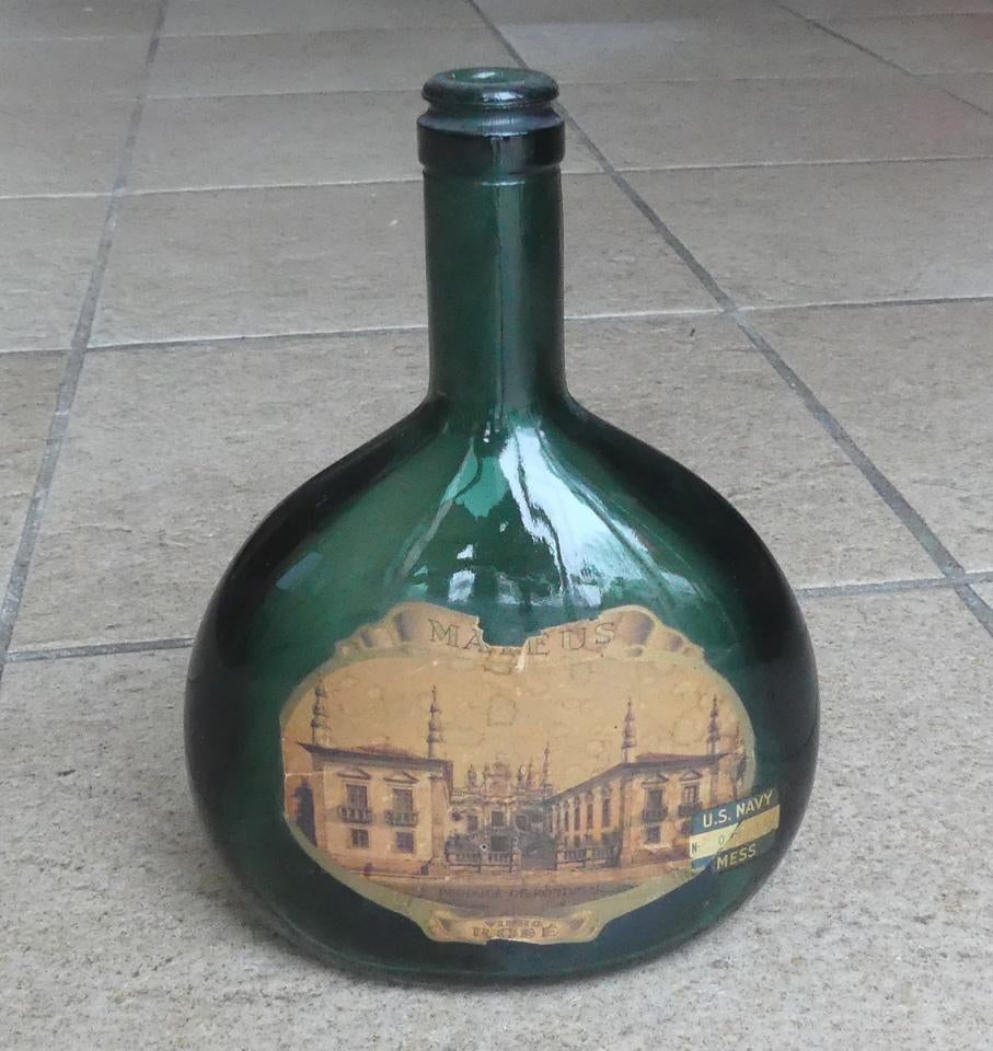 Oude wijnfles Mateus rosé U.S. Navy mess Amerikaanse marine, Ophalen of Verzenden