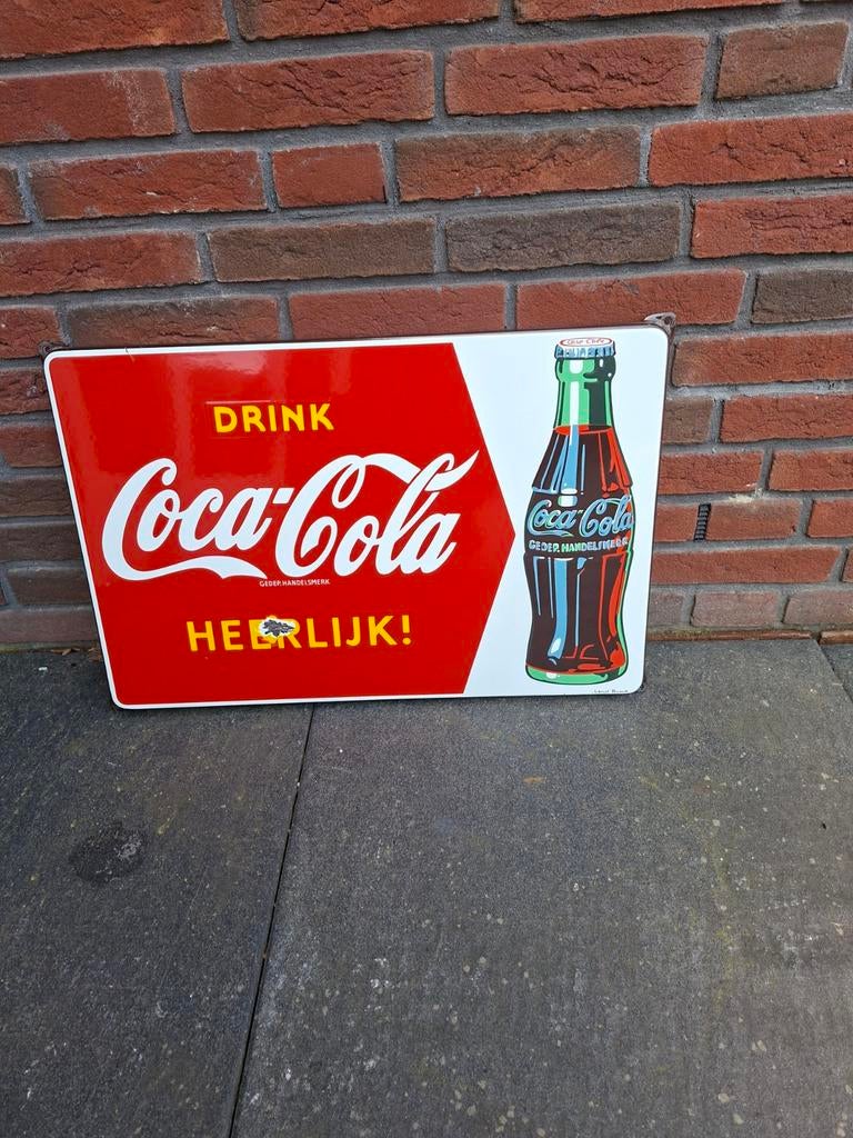 Coca cola emaille bord9, Verzamelen, Ophalen of Verzenden, Zo goed als nieuw, Reclamebord