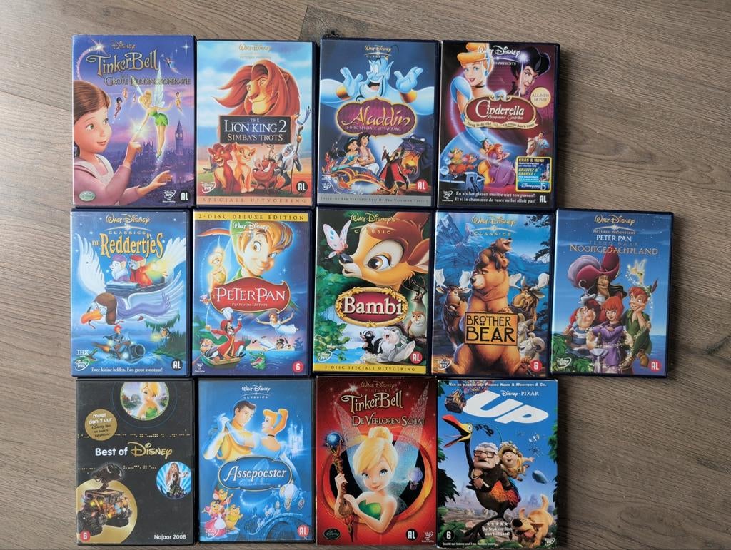 Disney DVD Collectie: Tinkerbell, Aladdin, Bambi, Peter Pan, Avontuur, Alle leeftijden, Boxset, Ophalen of Verzenden