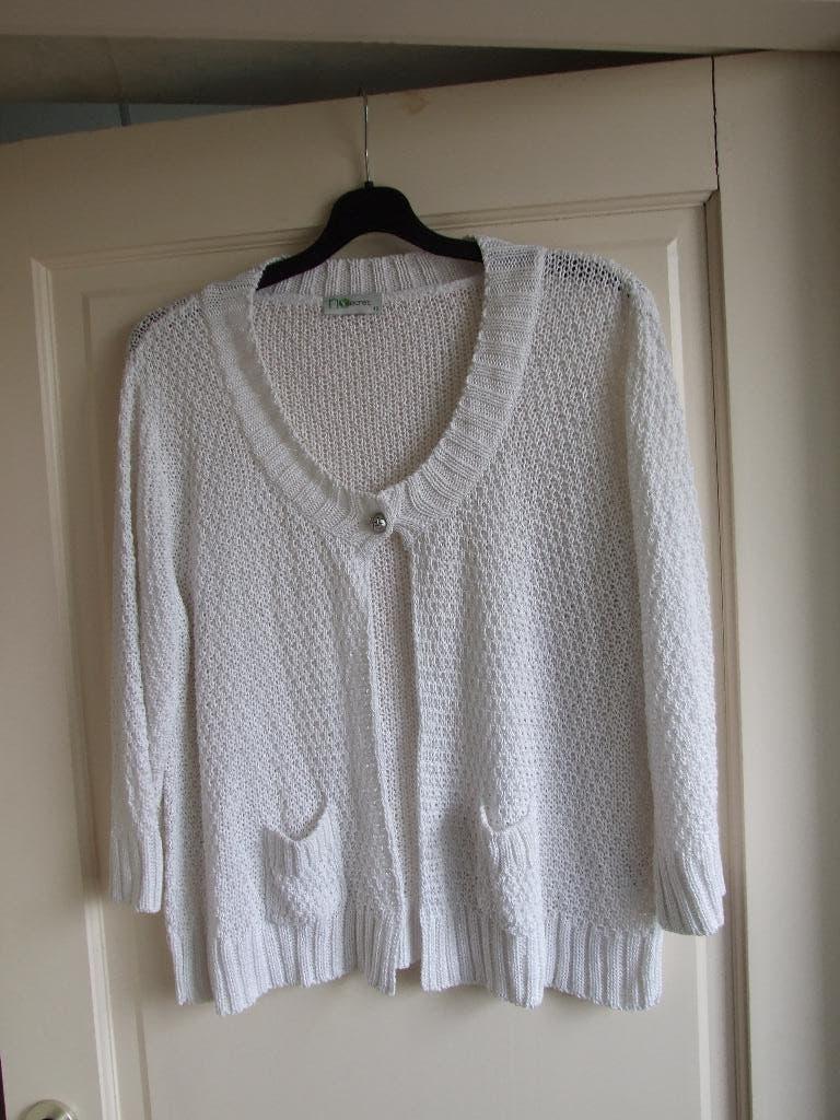 No Secret wit opengebreid vestje maat 48, Wit, Maat 46/48 (XL) of groter, Nieuw, Ophalen of Verzenden