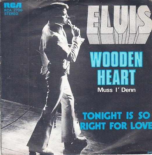 elvis presley - wooden heart ( muss i 'denn) 1977/belgie, Gebruikt, 7 inch, Single, Ophalen of Verzenden