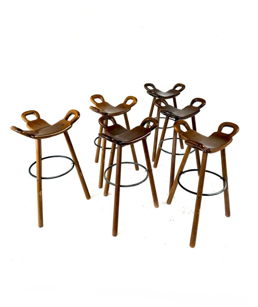 6x vintage ‘Marbella’ barkruk, Conoform ‘60, Huis en Inrichting, Barkrukken, 5 krukken of meer, Met voetsteun, 60 tot 90 cm, Ophalen of Verzenden